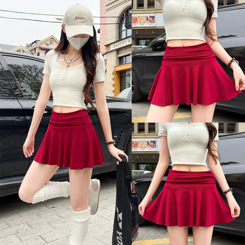 韩系氛围感穿搭网球短裙女2026