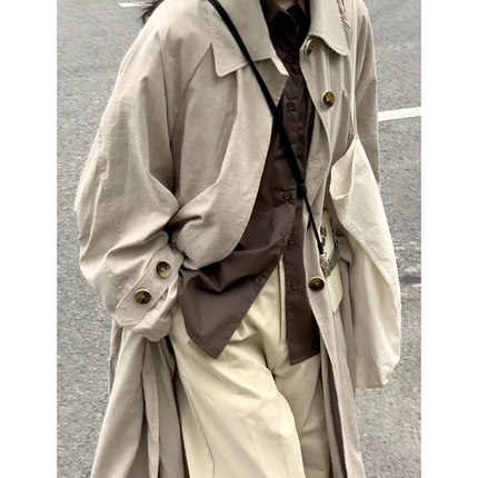 卡其色风衣外套女英伦风大衣2024春秋新款小个子超好看中长款韩系