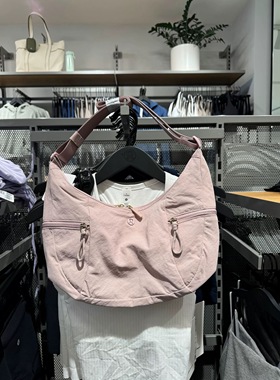 澳洲Lululemon Shoulder Bag新款女黑色小/大号13L牛角包肩带斜挎