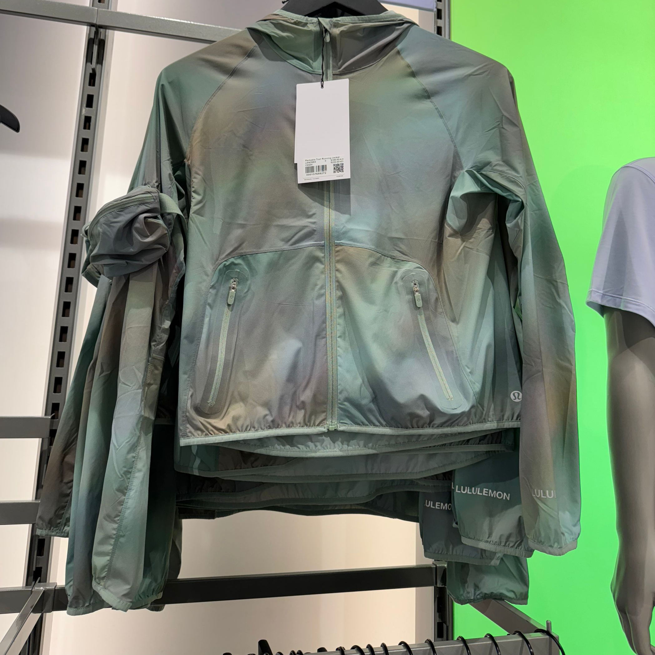 澳洲Lululemon Packable Trail轻盈款徒步训练跑步夹克外套易收纳