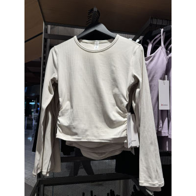 澳洲Lululemon All it Takes Ribbed Keyhole女士长袖瑜伽T恤打底