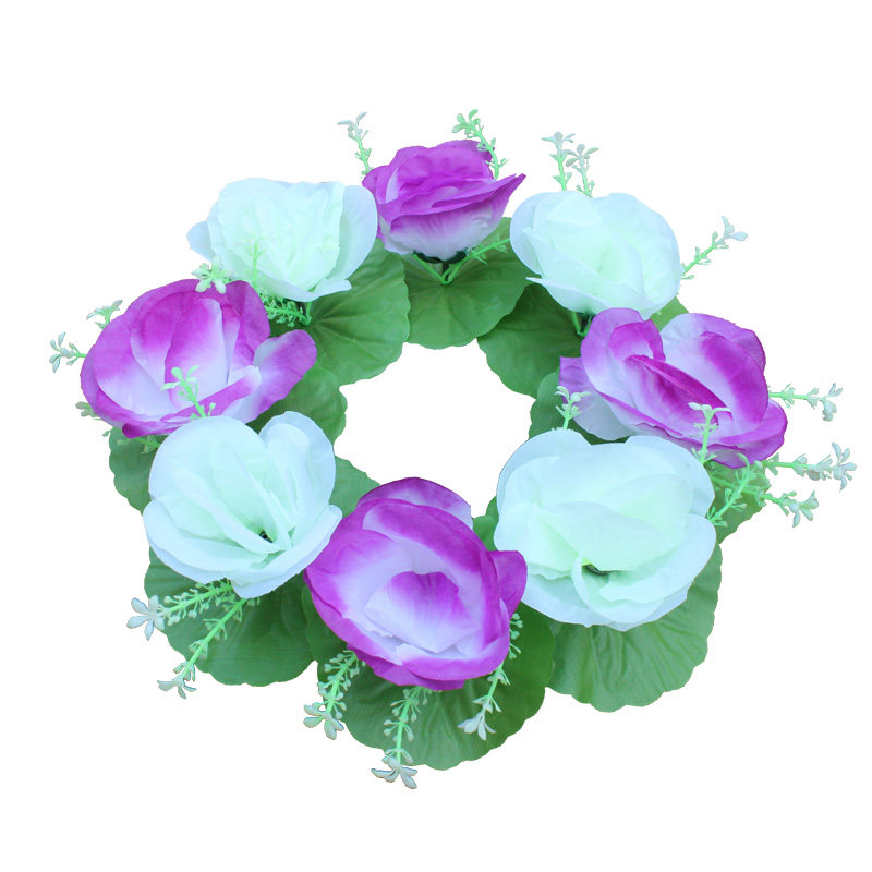 便宜清明节花绢花玫瑰花环仿真花公墓花祭祀花摆放花殡葬花装饰花