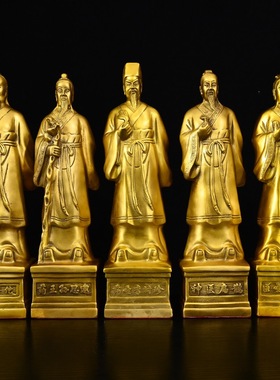 铜五大名医摆件医圣张仲景华佗李时珍药王孙思邈扁鹊中医药房铜像