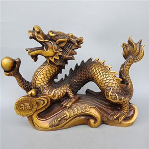 龙摆件纯铜招财生肖龙五爪龙一对客厅酒柜办公室桌面店铺开业礼物
