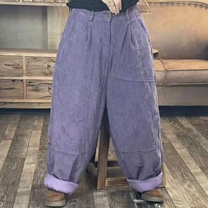 33 冬季灯芯绒加棉炒色休闲女士裤子 臀围144长97