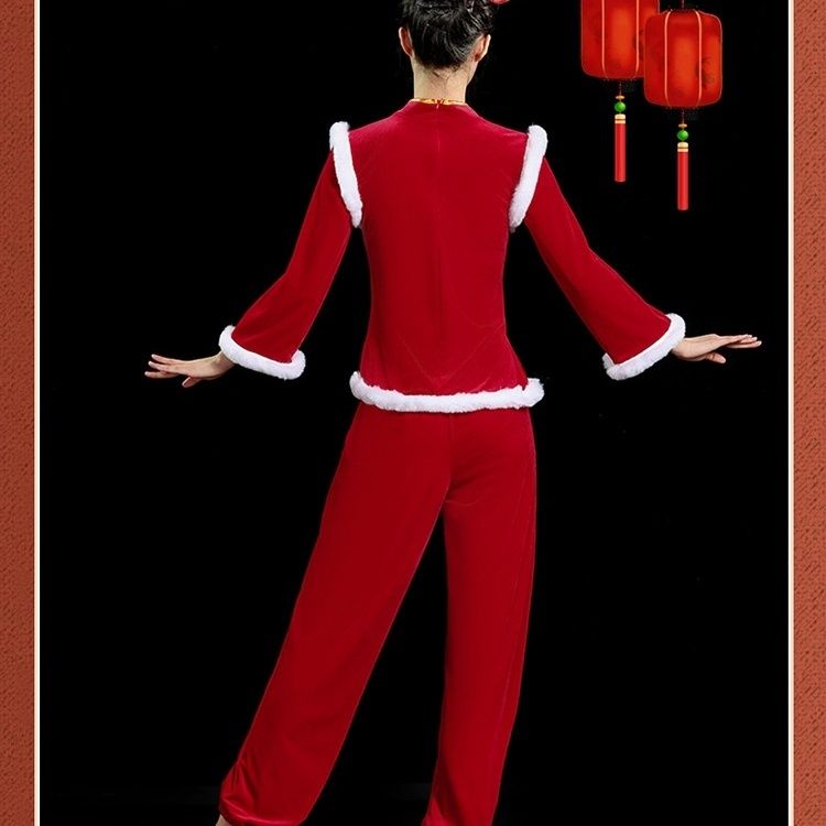 新款广场舞套装金丝绒腰