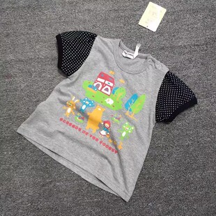 外贸日单纯棉印花短袖 宽松圆领半袖 上衣80 T恤女宝婴幼儿夏季