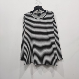 微瑕NO退换外贸单特大码 上衣 条纹毛圈卫衣女春秋宽松中长圆领长袖