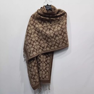 2025冬季新款双面仿羊绒保暖围巾女 百搭加厚流苏围脖大披肩两用