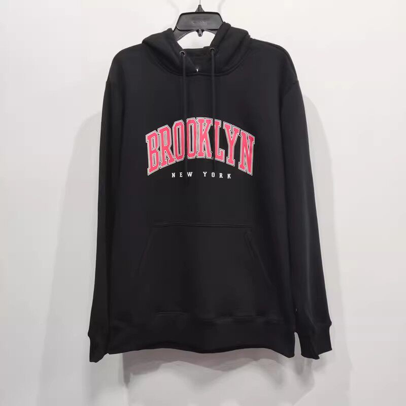 孤品 外贸原单加绒连帽运动卫衣男 秋冬宽松休闲字母长袖抓绒帽衫