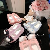 香香 全半包可爱玉桂狗居家冬 芭蕾少女甜美棉拖鞋 秘密 软糯乖乖