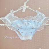 秘密 法式 少女心 香香 纯欲日系碎花网纱蕾丝棉裆舒适性感内裤 女