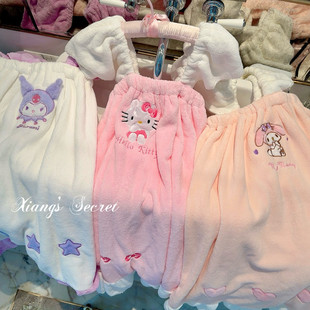 可爱kitty卡通吊带浴裙吸水可穿速干浴巾 奶油泡泡浴 香香 秘密