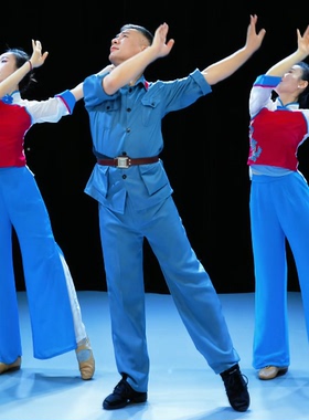 《十送红军》红色爱国主题演出服学生成人团体表演服村姑秧歌舞服