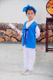 六一开笔礼儿童古装汉服弟子规演出服装司马光砸缸学三字经书童服