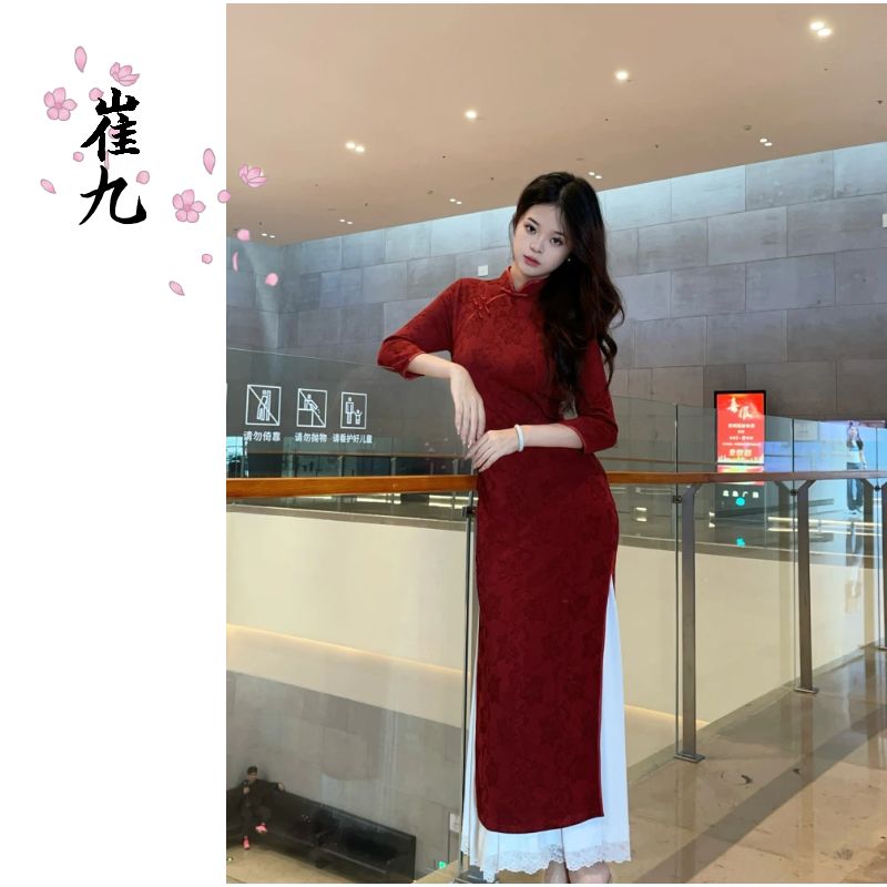 EACH崔九订婚结婚显白显瘦旗袍