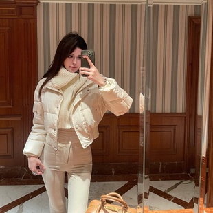 白色高级感超好看小个子时尚 2025年新款 羽绒服女外套冬季 M900短款