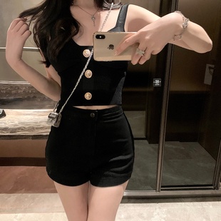 牛仔裤 热裤 女2023年新款 子小个子高腰黑色夏季 显瘦百搭 裤 M900短裤