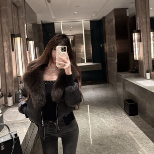 面包服外套小个子高级感大毛领时尚 短款 2025新款 M900羽绒服女冬季