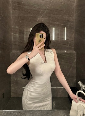 M900白色连衣裙2026新款女夏裙子超好看气质小个子包臀裙显瘦性感