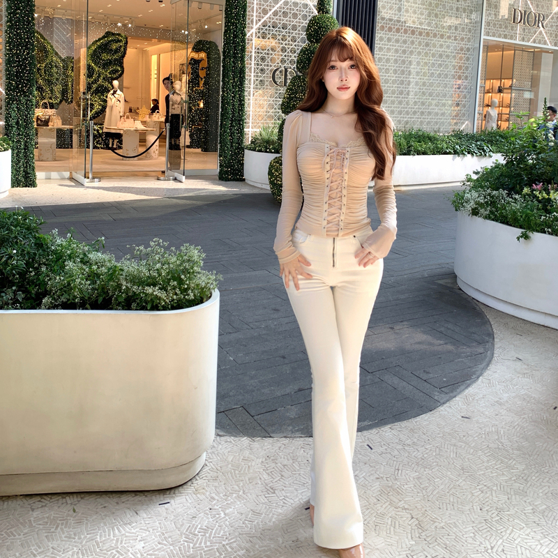 M900牛仔裤女2025年新款喇叭裤马蹄裤丰胯显瘦裤子百搭秋冬阔腿裤