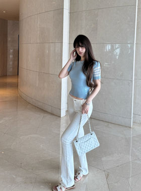 M900白色牛仔裤女2026年新款喇叭裤马蹄裤显瘦裤子百搭春秋阔腿裤