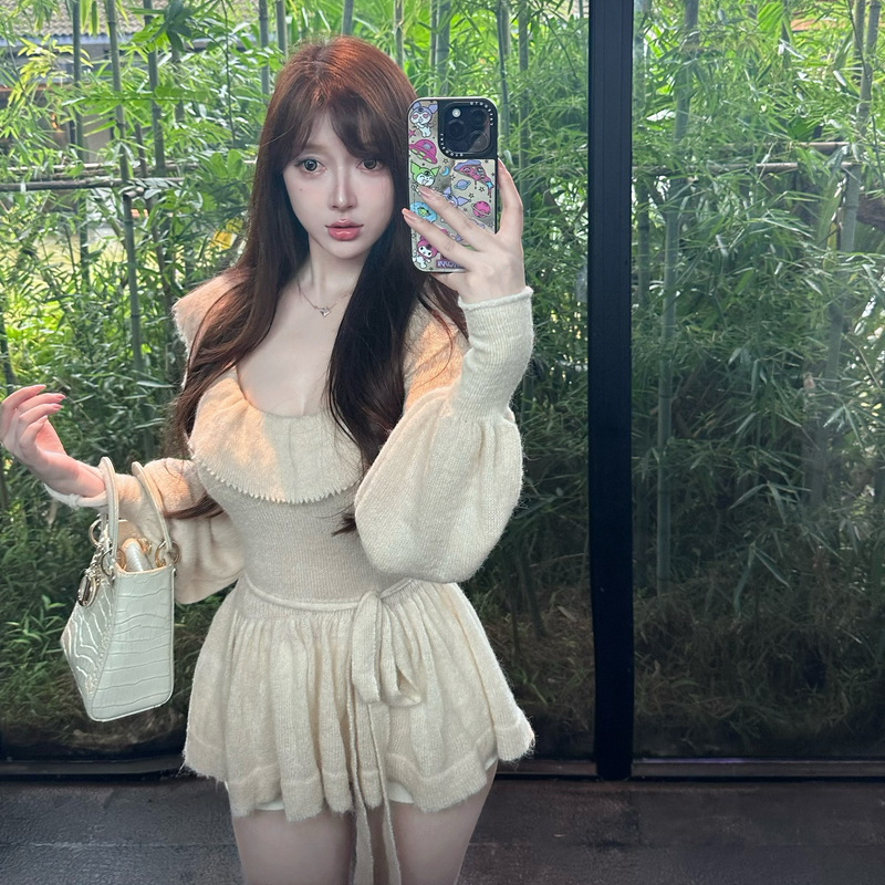 M900一字肩上衣外套2025新款长袖收腰显瘦气质时尚设计感穿搭春秋