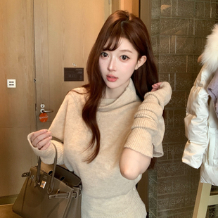 M900高领针织毛衣女2025年新款 小个子上衣 秋冬慵懒风气质显瘦长袖