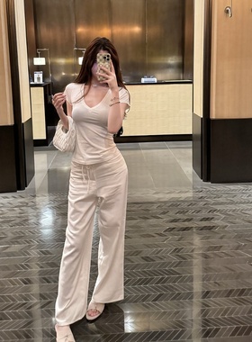 M900黑色上衣短袖t恤女夏款2026年新款爆款辣妹短款时尚洋气体恤