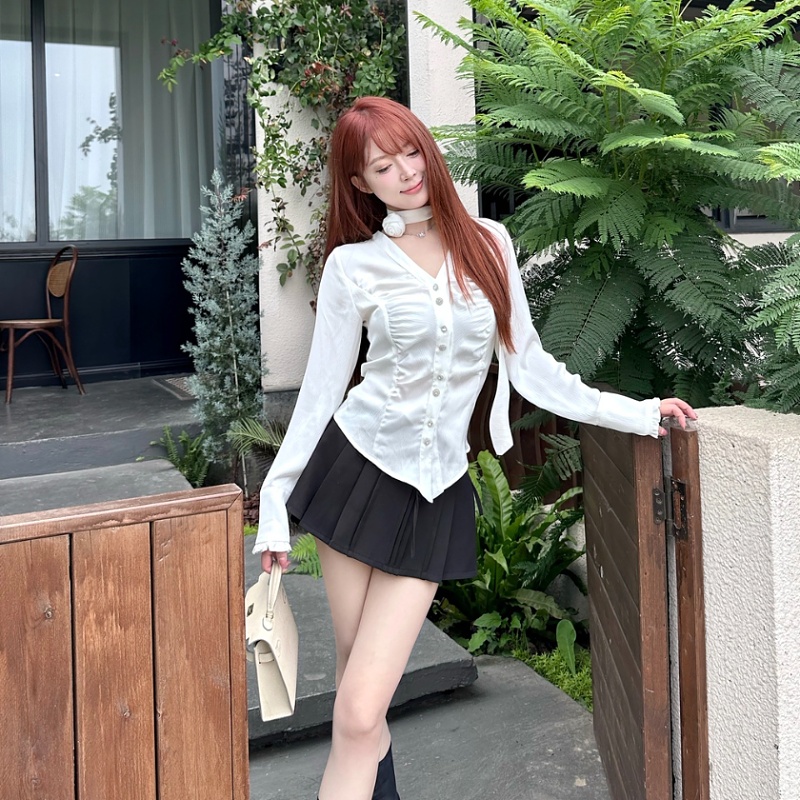 M900衬衫2024新款女长袖白色