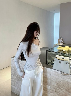 M900长袖t恤女打底衫2026新款爆款内搭上衣春秋紧身短款修身体恤