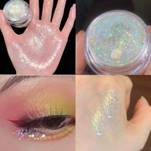 爆闪碎钻眼影！偏光变色龙免胶水亮片啫喱亮晶晶细闪粉舞台演出