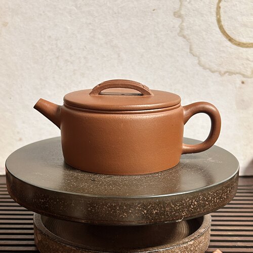 宜兴紫砂壶原矿红皮龙汉瓦壶150cc手工制作紫砂壶家用茶具泡茶壶