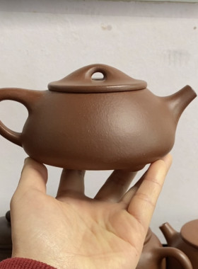 宜兴紫砂壶原矿紫泥清水泥手工茶壶泡茶壶功夫茶具石瓢壶250cc