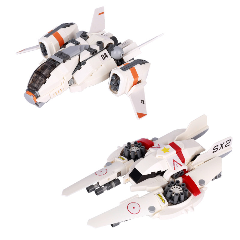 MOC科幻星际游戏飞船战斗机运输机十字军礼物小颗粒积木兼容