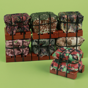 MOC军事吃鸡空投补给箱士兵人仔配件拼装积木小颗粒玩具兼容