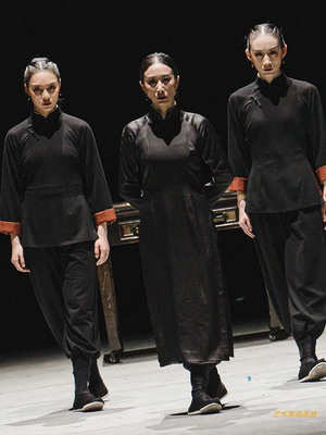 舞剧咏春服装舞蹈服水墨古典舞艺考演出服武术宗师表演练功服定制