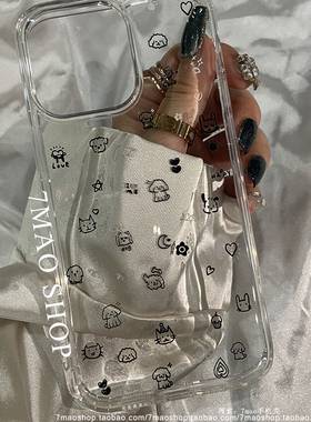 日系可爱小猫咪15适用iphone16promax14手机壳mate60prop70一加13