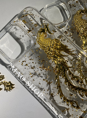 原创新年吉祥凤凰招福适用iphone17 16pro滴胶苹果13/15小米17promax手机壳mate80promax p70/P80 reno13/14