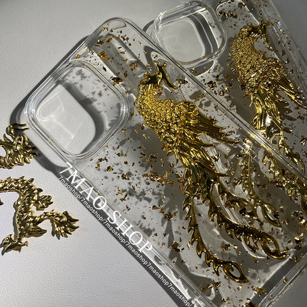 原创新年吉祥凤凰招福适用iphone17 16pro滴胶苹果13/15小米17promax手机壳mate80promax p70/P80 reno13/14
