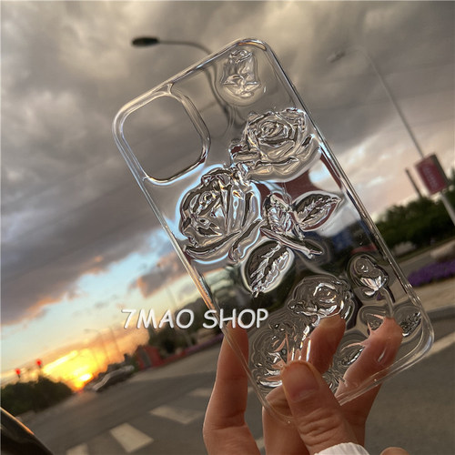 玫瑰花立体适用苹果手机壳