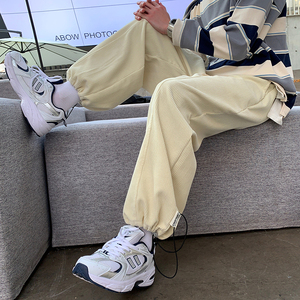 B308-H320-P50 春季灯芯绒长裤子薄款休闲裤纯色男女抽绳 现货足图片