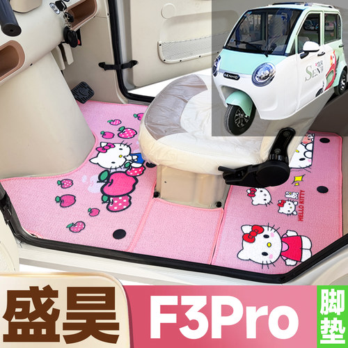 盛昊F3Pro专用卡通图案低速代步电动三轮车防水全覆盖雪尼丝圈垫