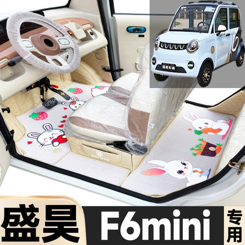 盛昊F6mini专用卡通图案低速电动四轮老年代步全包围防滑电车脚垫
