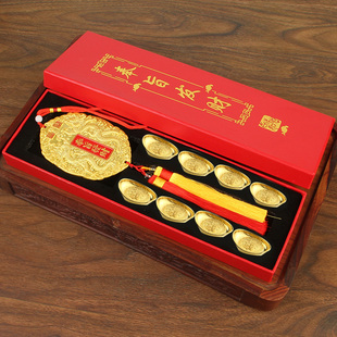 奉旨发财招财令牌车载车挂龙凤呈祥套装挂件双龙挂牌车内挂饰礼品