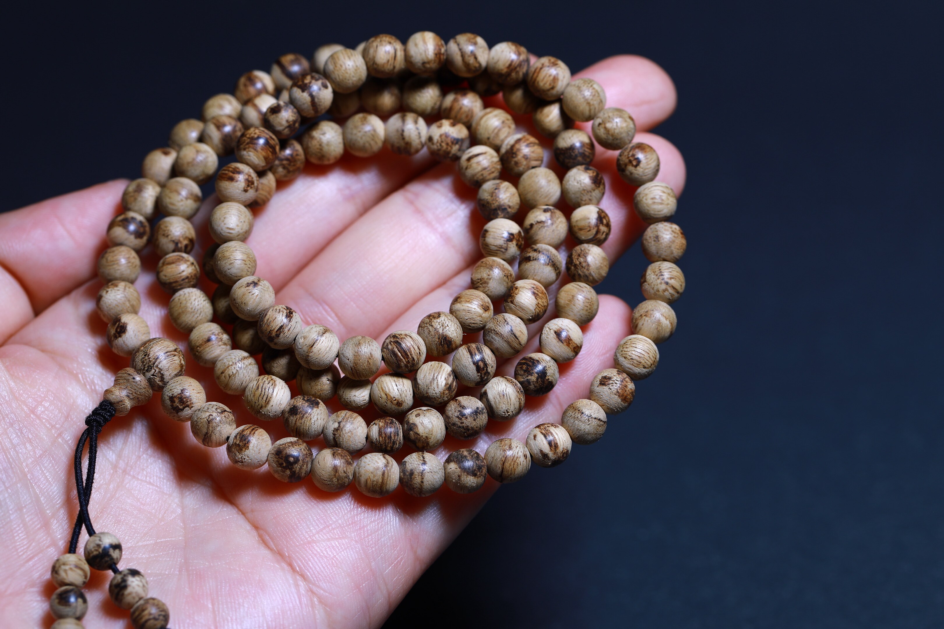 6.5达拉干108颗11.66克达拉干手串手链圆珠虎斑纹花珠乳奶香