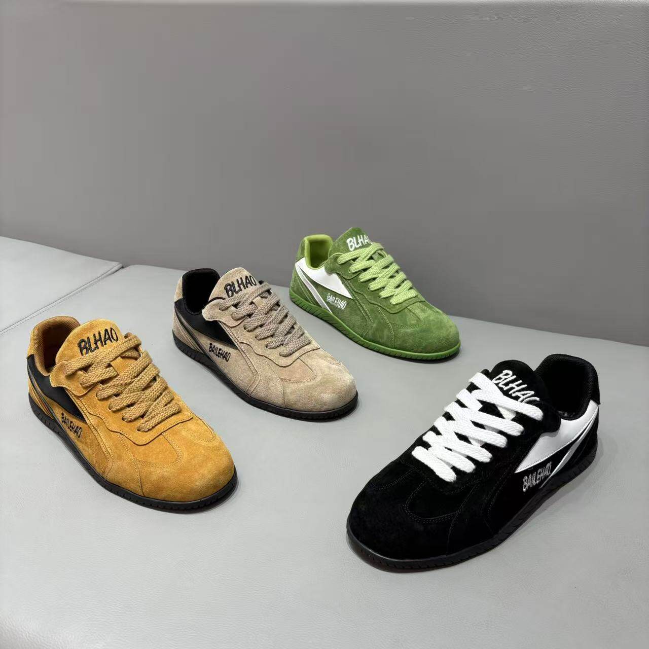 男鞋潮牌复古磨砂真皮运动休闲鞋2026春季新款男士低帮轻便板鞋男