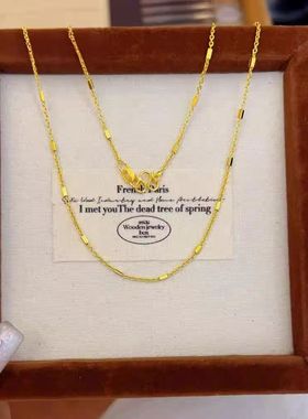 爆款24K黄金 O 字链节节素链 百搭锁骨链 越南沙金高级素链不掉色