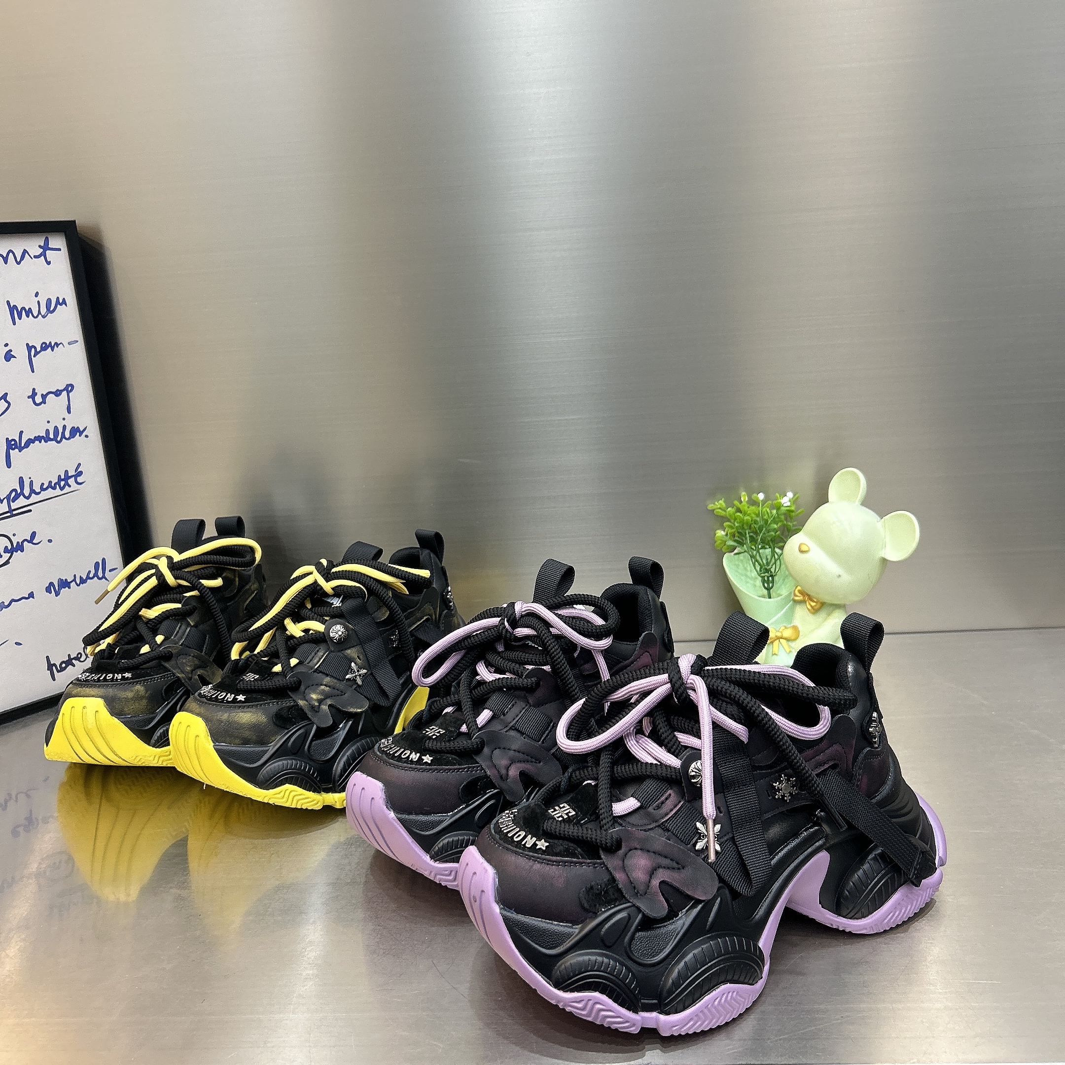 抖音爆款欧货彩色撞色真皮厚底老爹鞋女2025新款增高休闲运动鞋