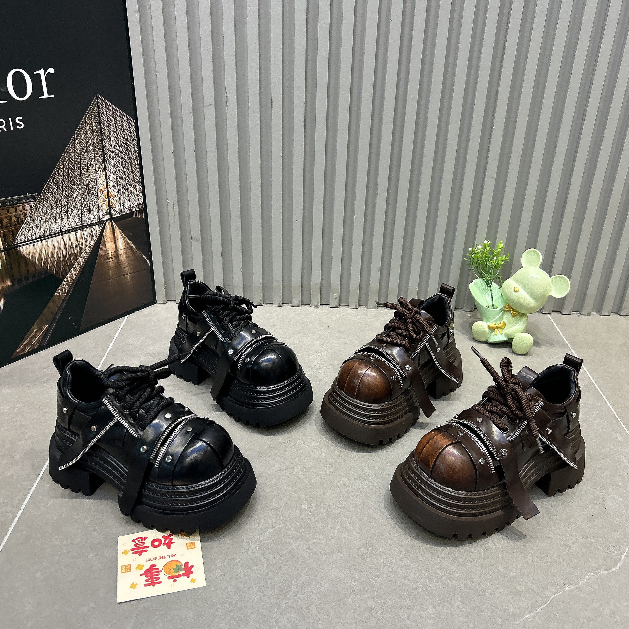 设计师款厚底松糕增高乐福鞋